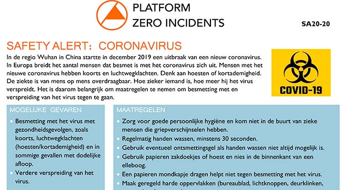 PZI komt met Safety Alert Coronavirus